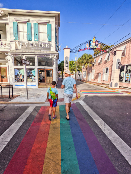 Taylor Family Crossing Rainbow Crosswalk Bahama Village Key West Florida Keys 2021 2