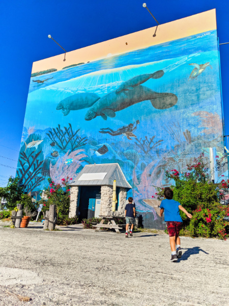 Taylor Family with Wyland Manatee Mural Key Largo Florida Keys 2020 2