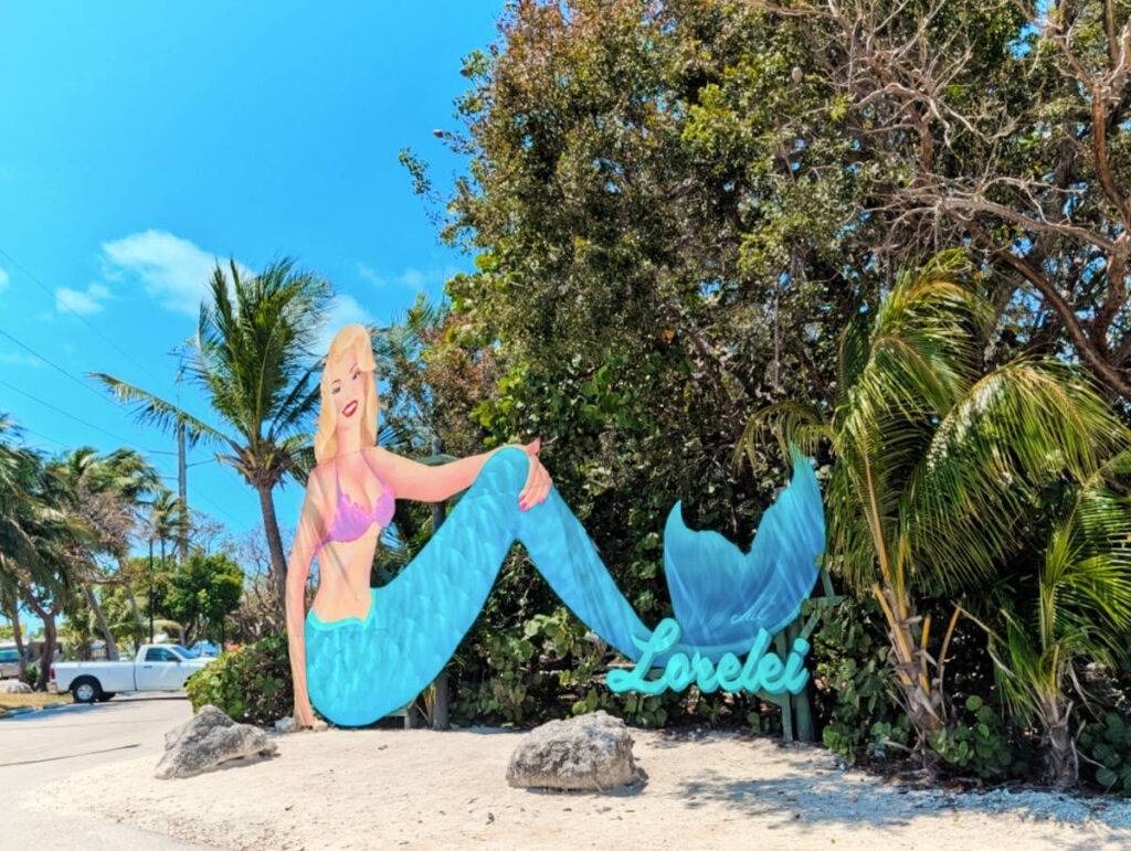 Mermaid Roadside Sign at Lorelei Islamorada Florida Keys