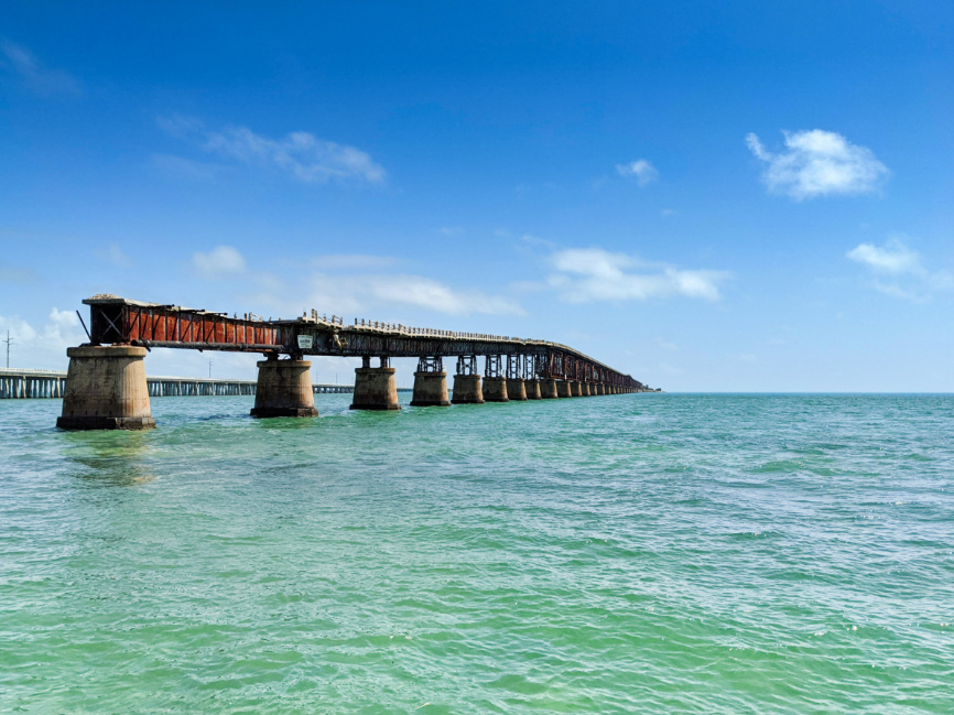 Old Railroad Bridge from Tidepool Beach Spanish Harbor Key Bahia Honda Florida Keys 6