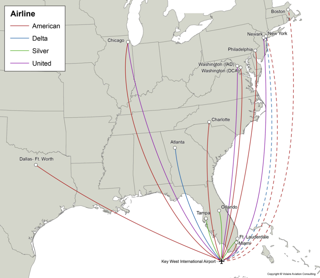 Air Travel Map to Keys