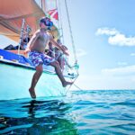 Taylor Family jumping off Sail Boat with Danger Charters Key West