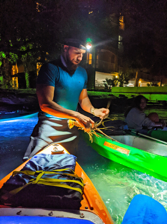 Lobster on Nighttime Wildlife Safari with Night Kayak Key West Florida Keys 2020 1