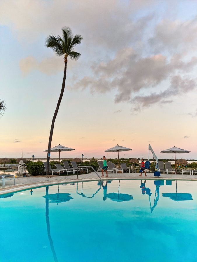 Taylor Family at swimming pool at Hawks Cay Resort Duck Key Florida Keys 2020 1