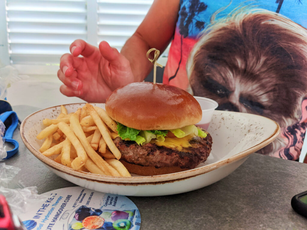 Hamburger at Poolside Restaurant at Marker Resort Hotel Key West 1