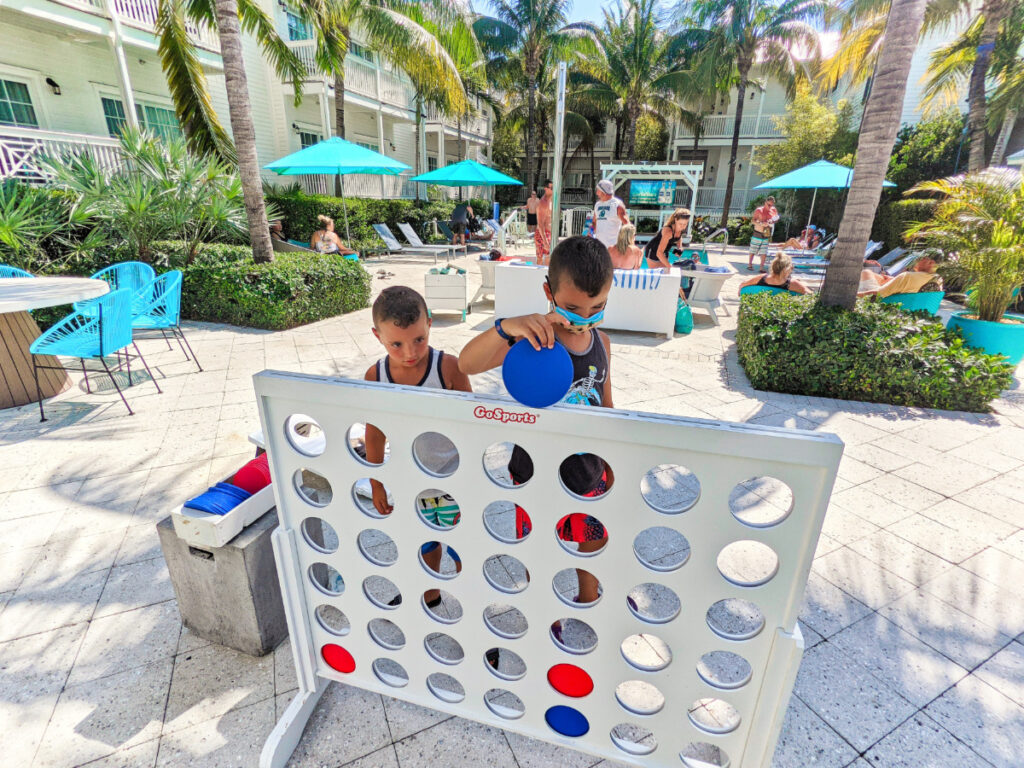 Taylor Family Playing Giant Connect 4 at Marker Resort Hotel Key West 2