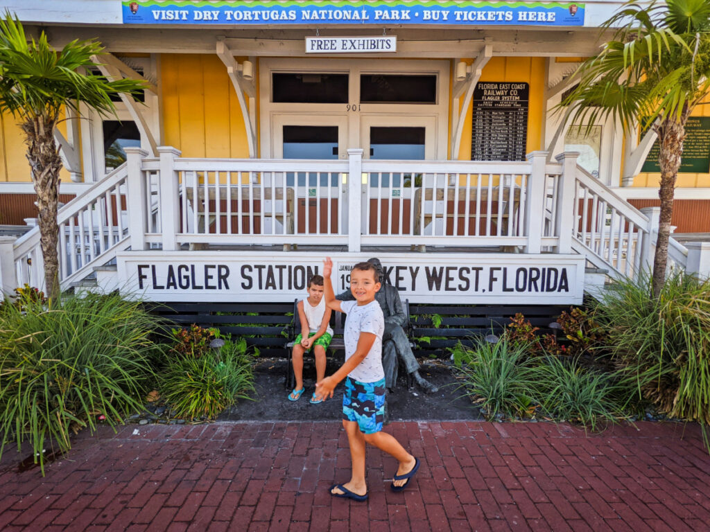 Taylor Family at Flagler Train Station at Historic Seaport Key West Florida Keys 1