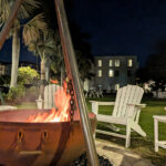 Nighttime fire pit at Faro Blanco Resort Marathon Florida Keys 1