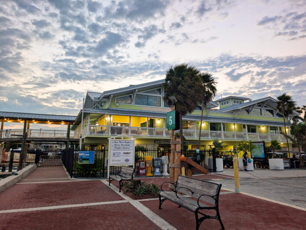 Sunrise at Key West Bight Ferry Terminal for Yankee Freedom boat to Dry Tortugas National Park Key West Florida Keys 1