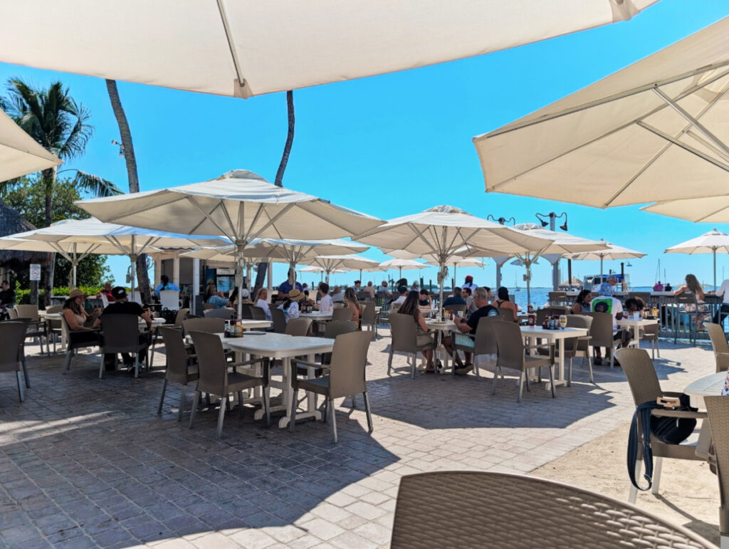 Patio Dining area at Snooks Bayside Restaurant Key Largo Florida Keys 1