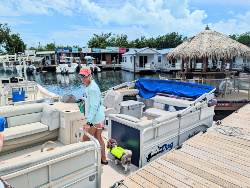 Pontoon Boat for Sandbar Charter with Lazy Dog Adventures Key West Florida 1
