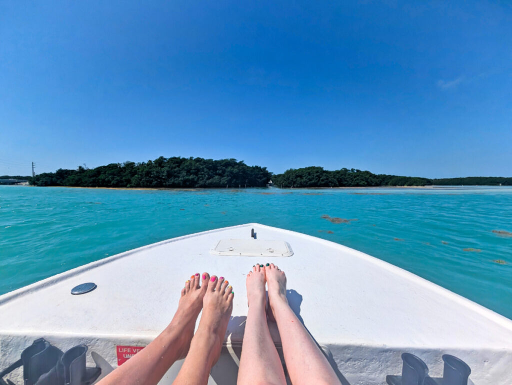 Relaxing on Carolina Skiff from Florida Keys Boat Rentals at Robbies of Islamorada Florida Keys 1