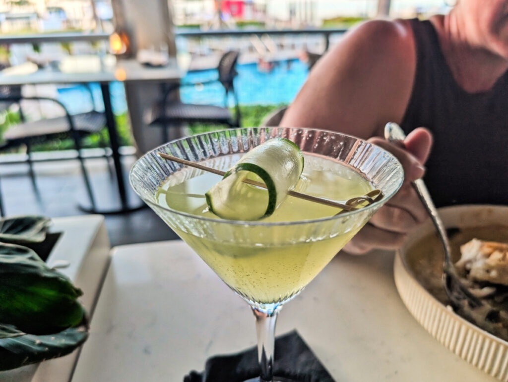Cucumber Cocktail at Lighthouse Kitchen and Bar at Faro Blanco Resort Marathon Florida Keys 1