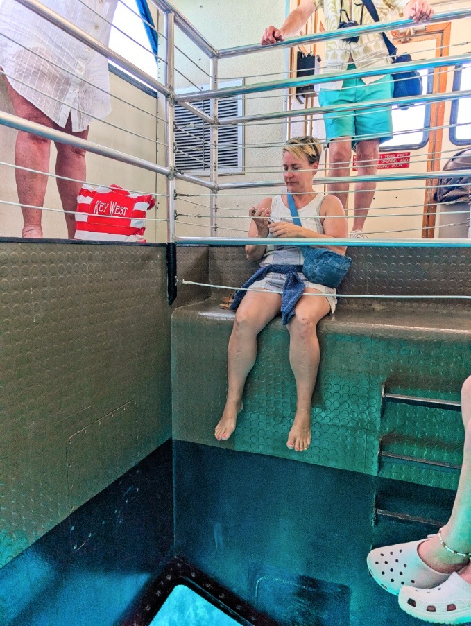 Seating on Glass Bottom Boat at John Pennekamp Coral Reef State Park Key Largo Florida Keys 1