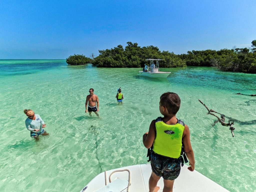 Taylor Family in Backwaters Sandbar with Island to Island Charters Key West Florida Keys 4