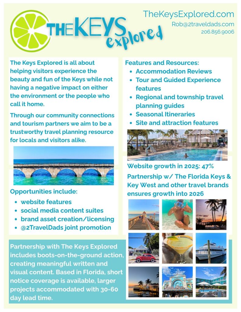 The Keys Explored Media Kit: contact information and partnership options for promoting the best of the Florida Keys and Everglades region.