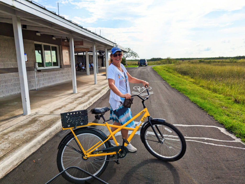 Kelly biking at Shark Valley in Everglades National Park Florida 2