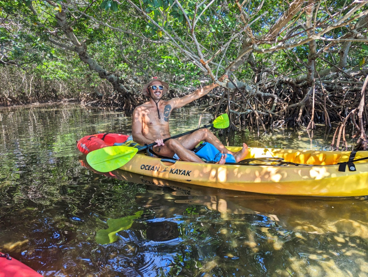 Rob Taylor Kayaking in mangroves with Key West Eco Tours at Key West National Wildlife Refuge Florida Keys 3