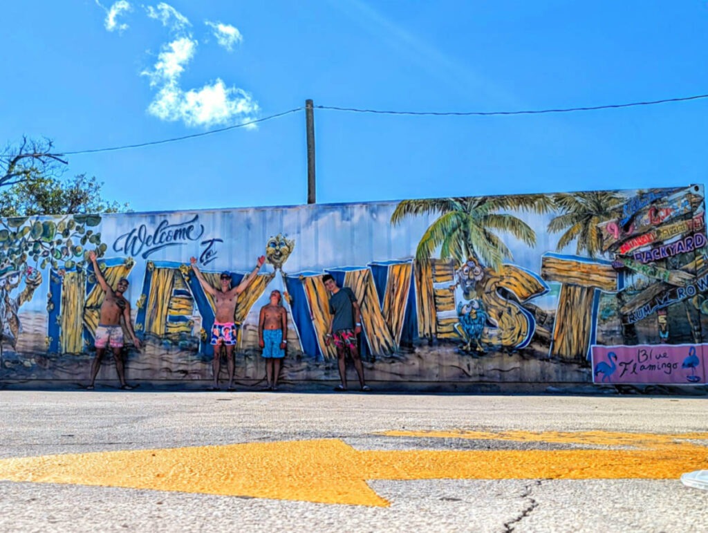 Full Taylor Family with Key West Mural at Blue Flamingo Resort Key West Florida Keys 1