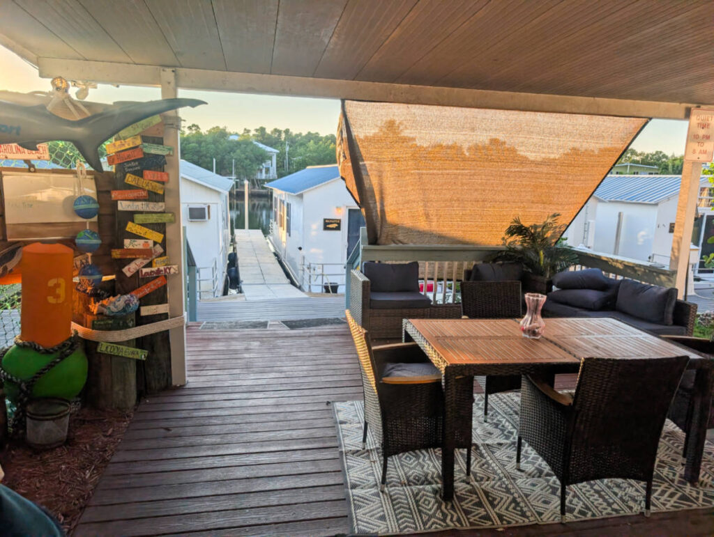 Reception Area at Treasure Harbor Resort Houseboats Islamorada Florida Keys 2