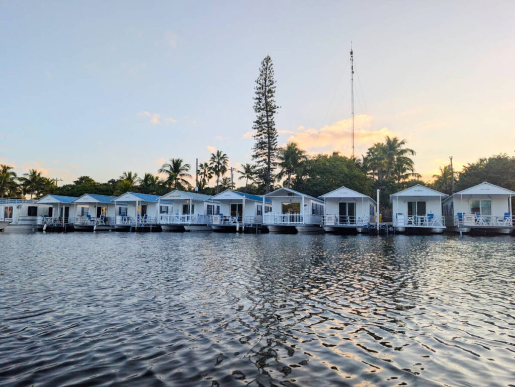 Row of Aqualodges at Treasure Harbor Resort Houseboats Islamorada Florida Keys 4