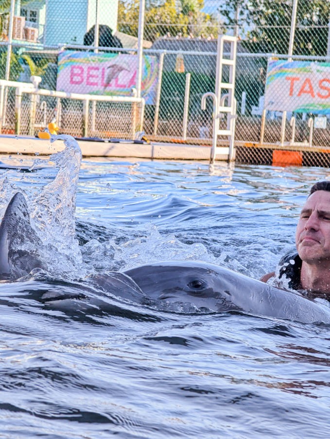 Taylor Family doing Dolphin Swim at Dolphin Life Key Largo Florida Keys 4