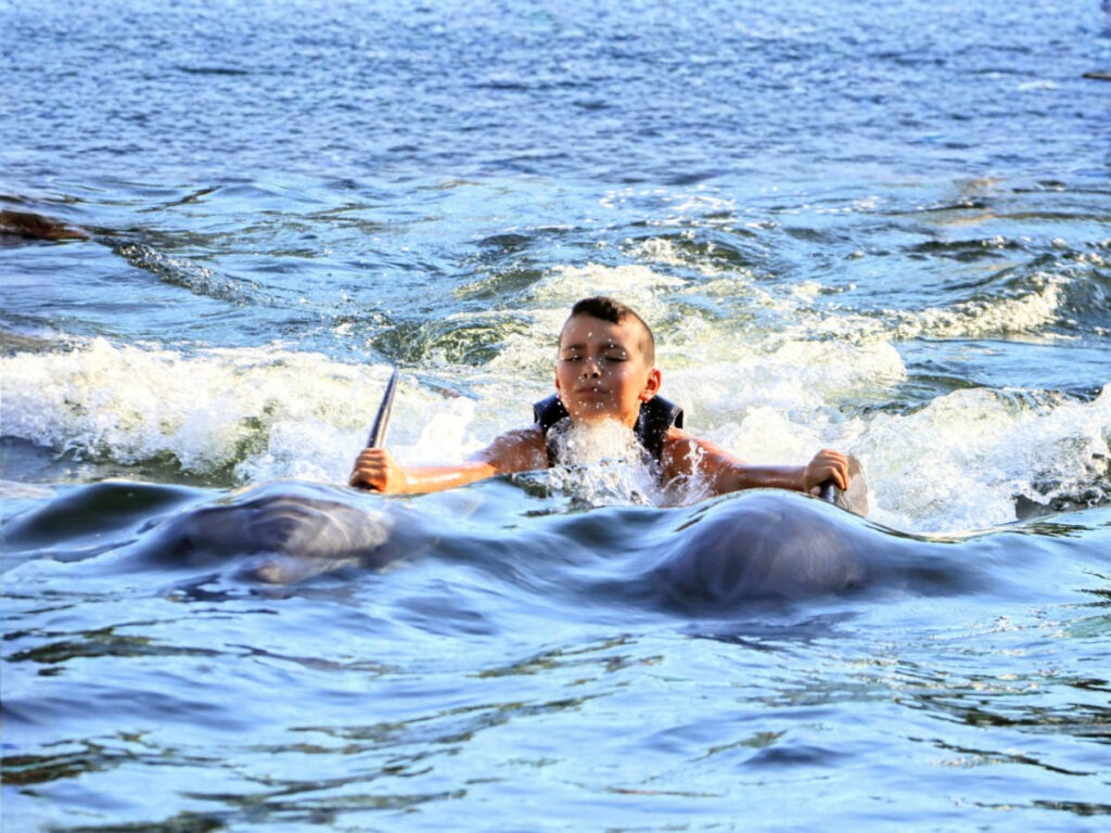 Taylor Family doing Dolphin Swim at Dolphin Life Key Largo Florida Keys 5