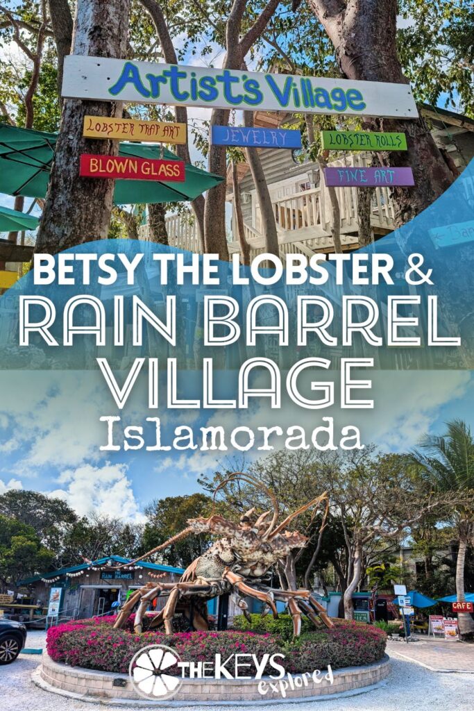 Have you met Betsy the Lobster on Islamorada? The most eye-catching roadside attraction in the Florida Keys, see what else you'll find here at Rain Barrel Village besides the giant spiny lobster, from galleries to dining, souvenirs and more. A great place to stop when you're driving the Overseas Highway through the Keys.