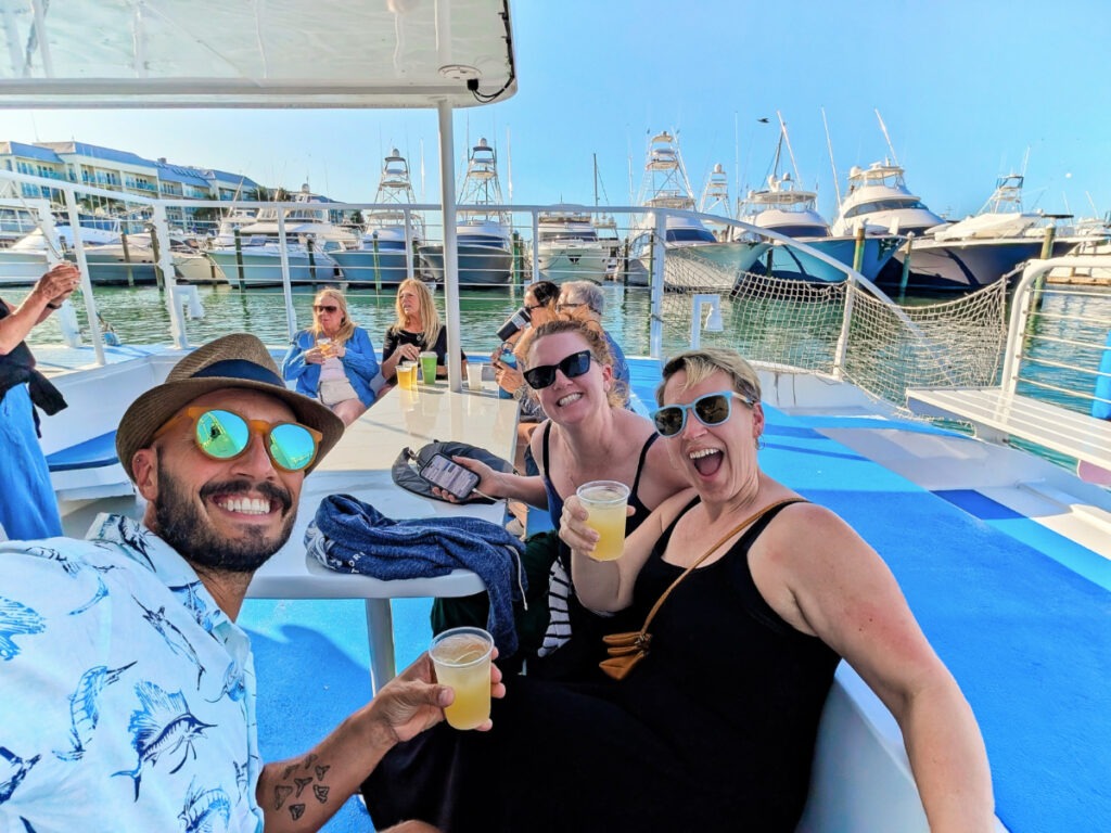 Friends on Commotion on the Ocean Sunset Cruise Fury Watersports Catamaran in Historic Seaport Key West Florida Keys 1