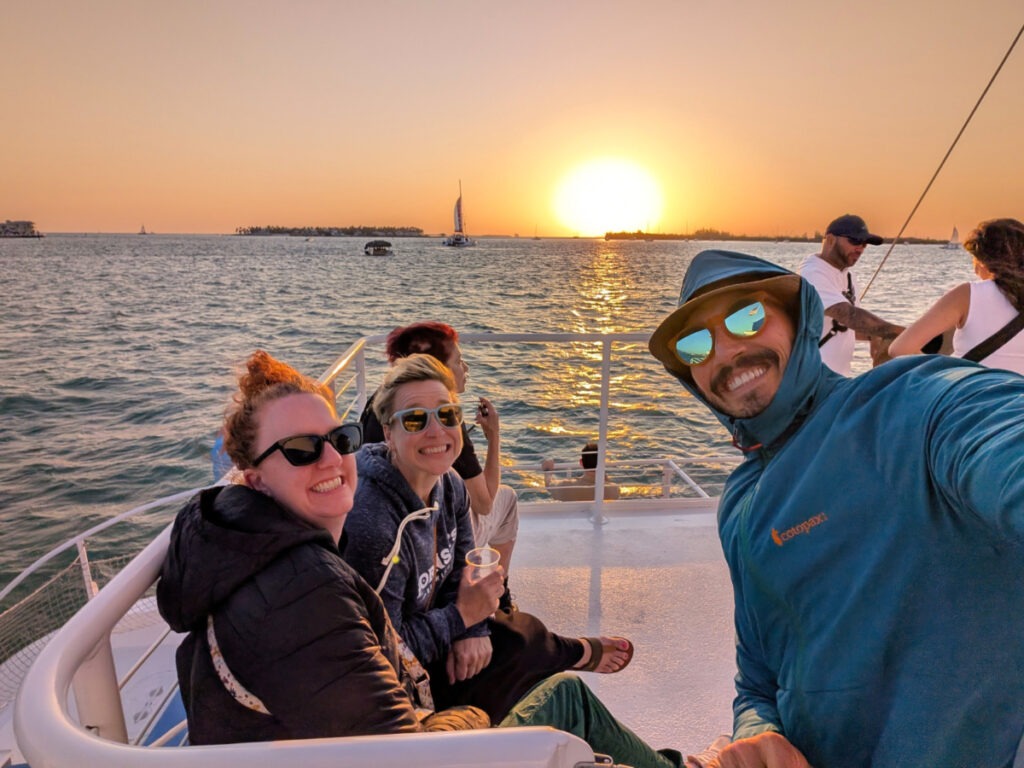 Friends on Commotion on the Ocean Sunset Cruise Fury Watersports Catamaran in Historic Seaport Key West Florida Keys 2