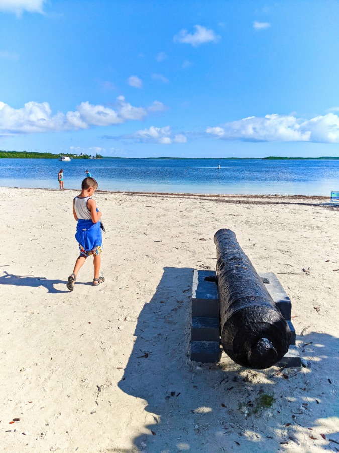 Cannon on beach at John Pennekamp Coral Reef State Park Key Largo Florida Keys 2020 1