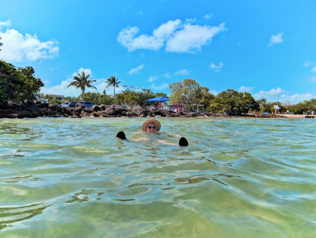 Kate Swimming at Harry Harris Beach Park Key Largo Florida Keys 1