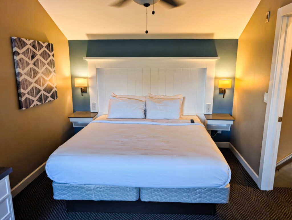 King Bed in Loft bedroom at Waterside Inn and Suites Key Largo Florida Keys 1