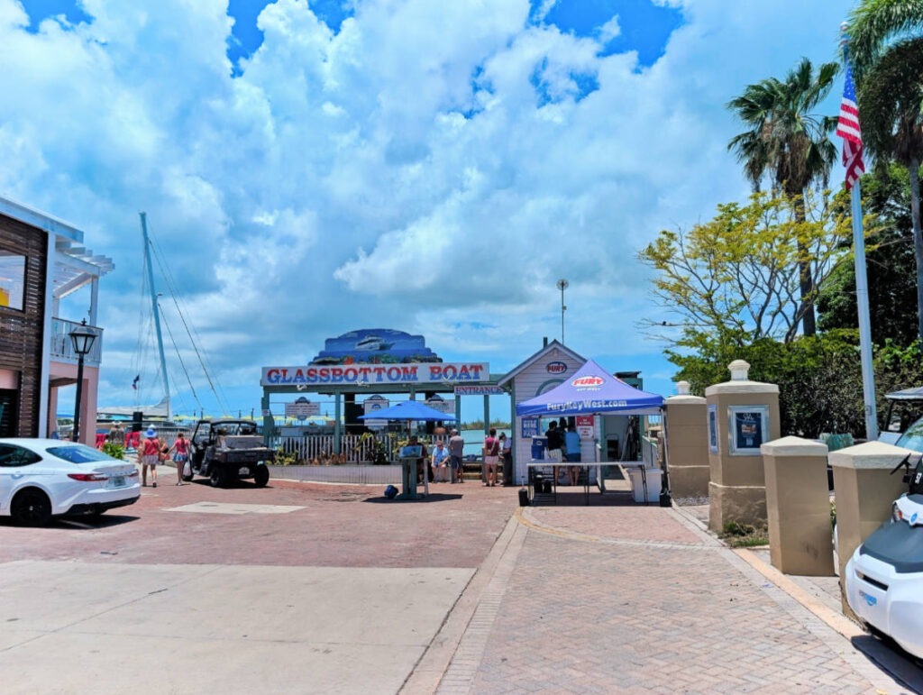Dock and waiting area for Fury Glass Bottom Boat Catamaran in Key West Florida Keys