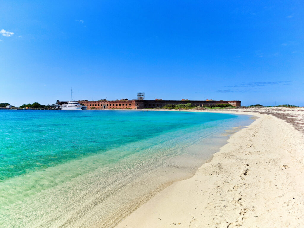 Fort Jefferson from Bush Key Tropical Beach at Dry Tortugas National Park Key West Florida Keys 2020