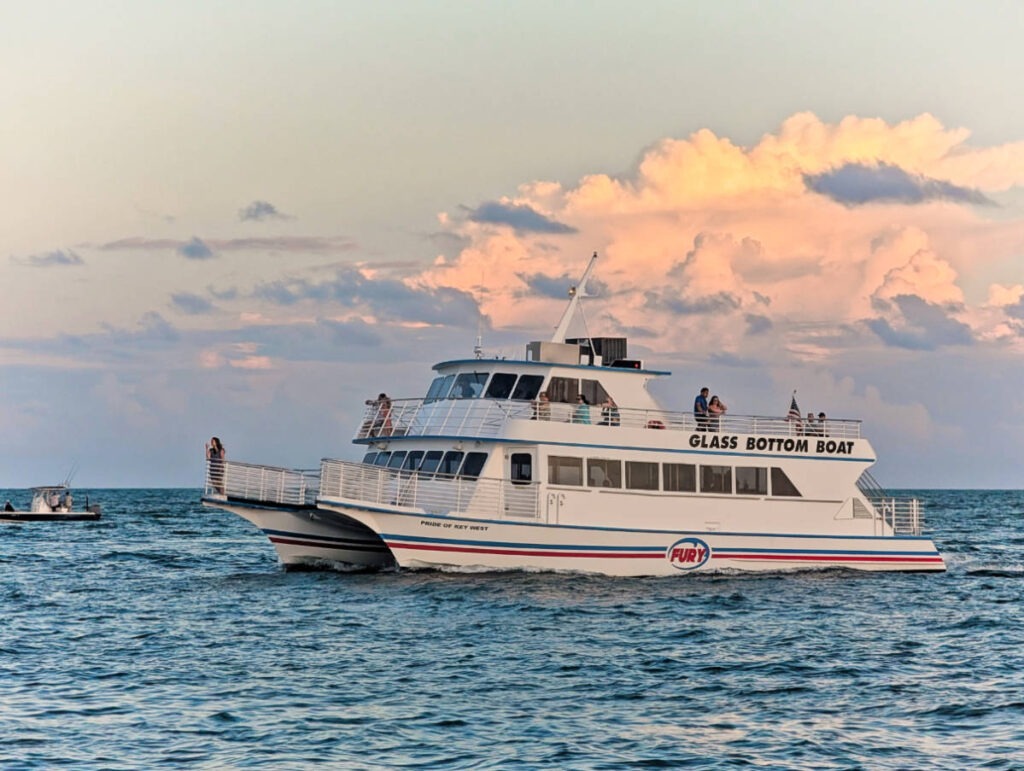 Sunset on Fury Glass Bottom Boat Tour Key West Florida Keys