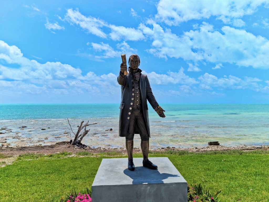 James Monroe statue at Picnic Area at Spanish Harbor Bahia Honda Key Lower Florida Keys