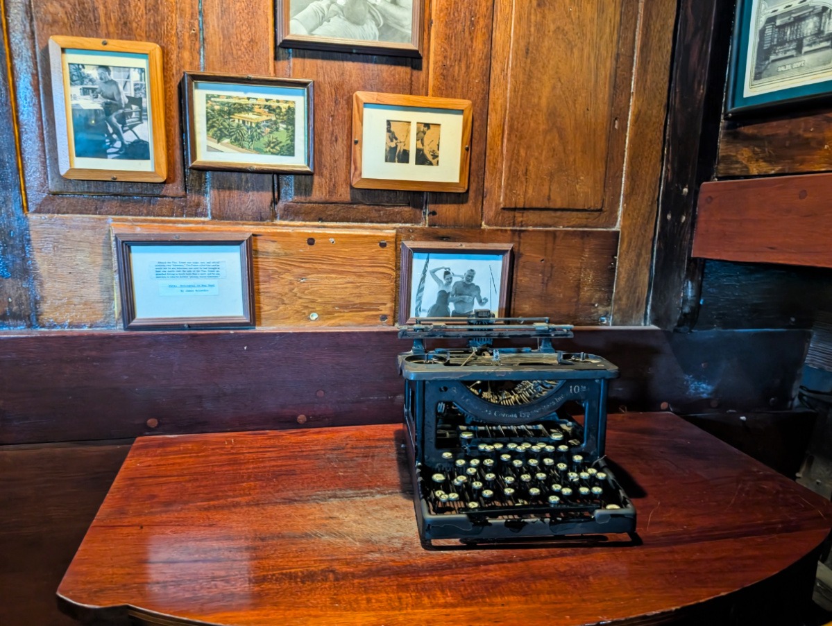 Typewriter on Hemingway Boat Pilar inside Bass Pro Shop World Wide Sportsman Islamorada Florida Keys