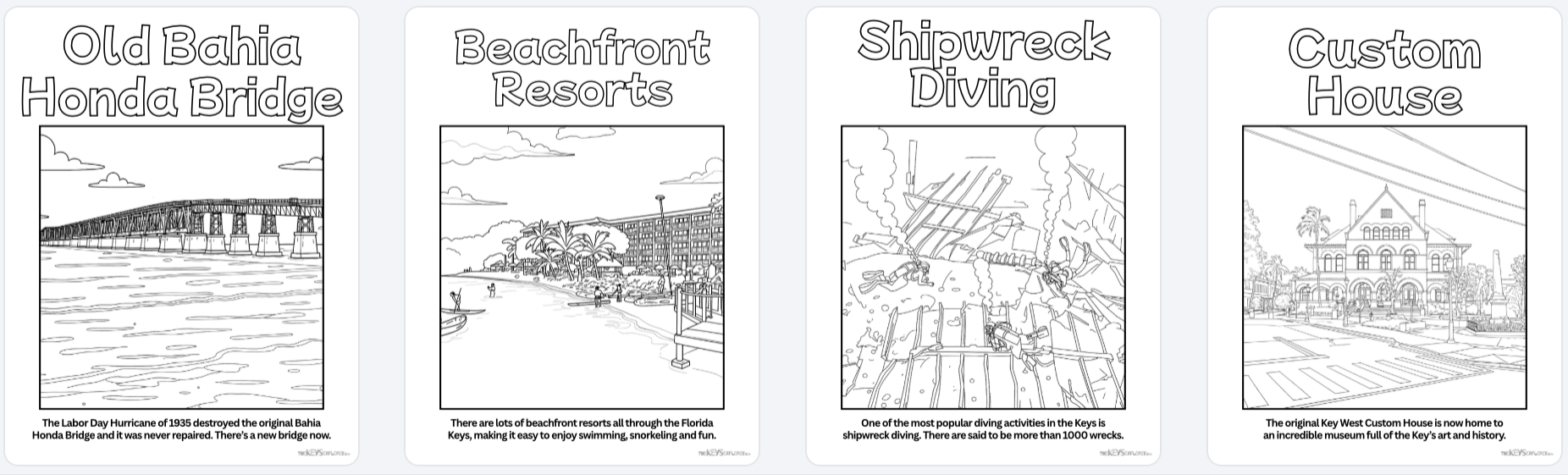 Florida Keys Coloring Book Samples 1